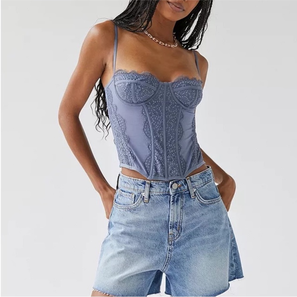 Urban Outfitters Modern Love Corset in Slate (Blue)